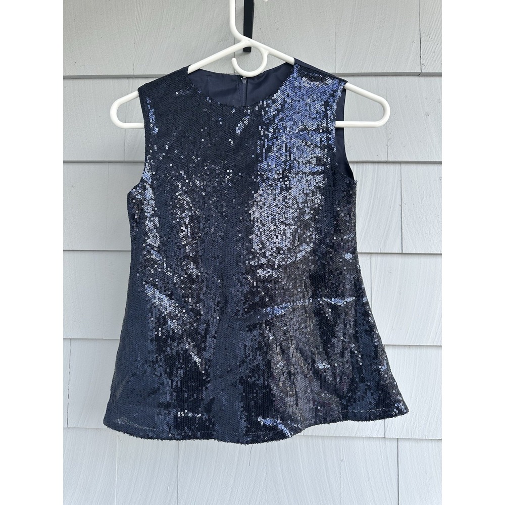Vintage Y2K Isabel Garreton Blue Sequin Tunic Top Size 8 Made in Chile